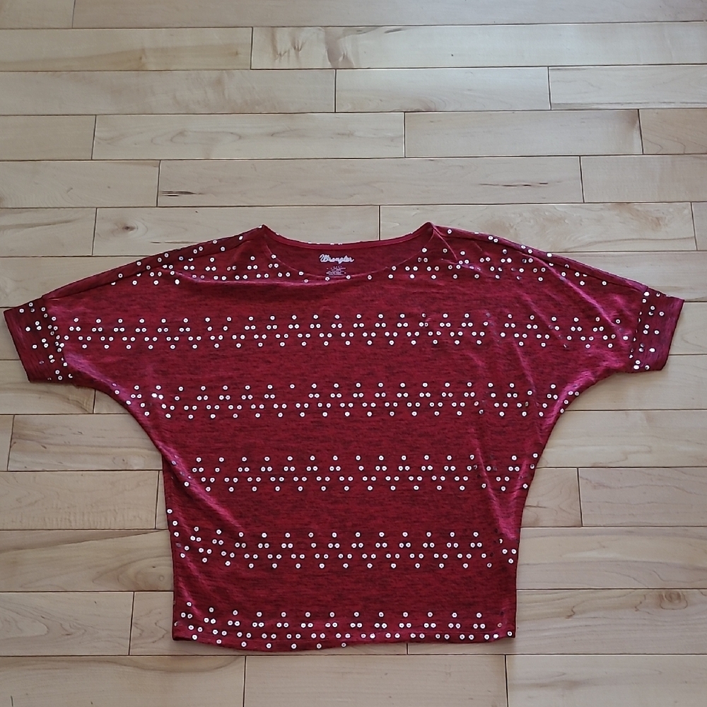 Wrangler Women's Size Small Red Thin Boxy Top